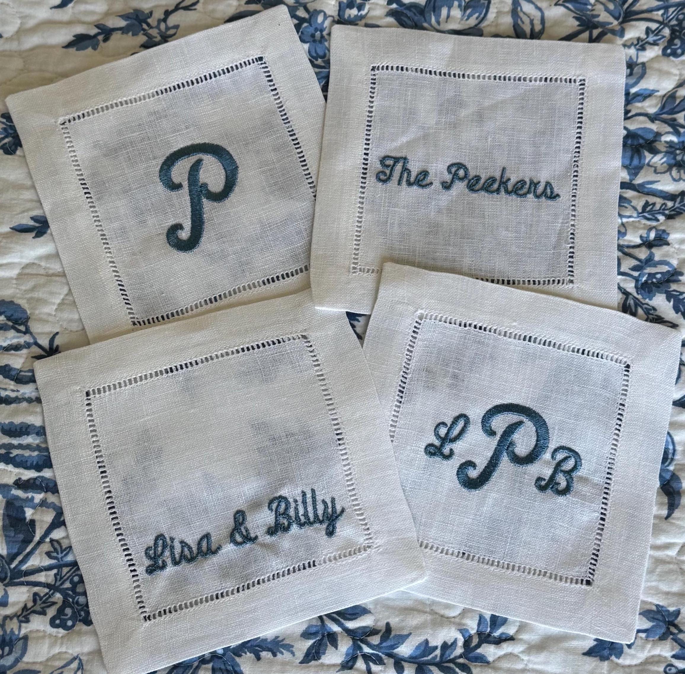 Wedding and Engagement Custom Cocktail Napkin Set