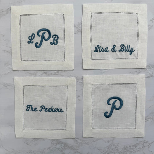 Wedding and Engagement Custom Cocktail Napkin Set