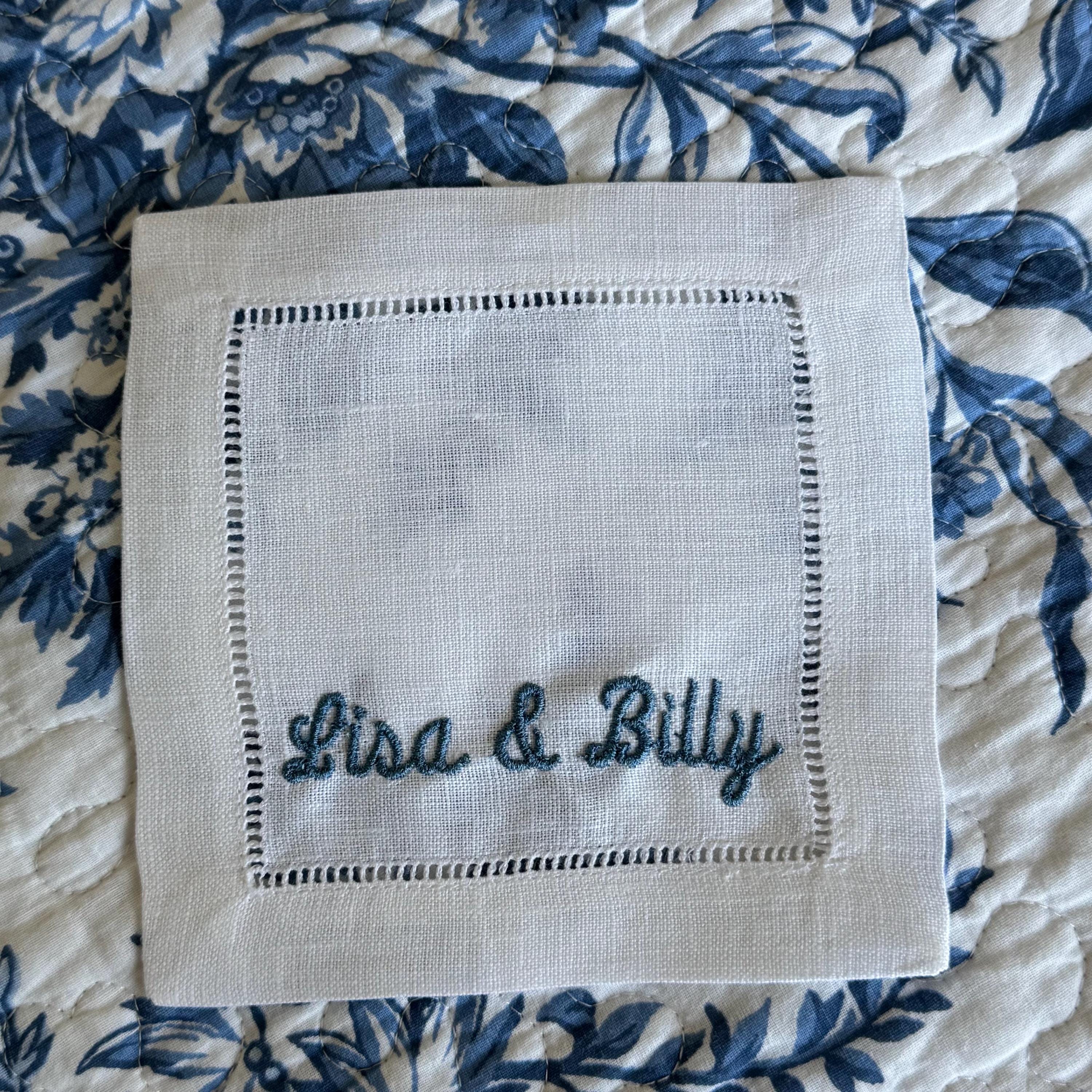 Wedding and Engagement Custom Cocktail Napkin Set